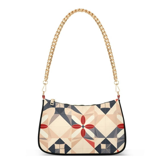 Womens Chain Shoulder Bag Grid Lattice Classic Tote Handbags Fashion Clutch Hobo Purse with Zipper for Travel Casual