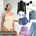 thumbnail image 5 of Cinvik Bodysuit Thong-Peachy Shaping Bodysuits Crew Neck Spaghetti Strap 1PCS Polyamide L, 5 of 6