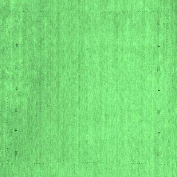 Ahgly Company Indoor Square Abstract Emerald Green Contemporary Area Rugs, 3' Square