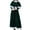 Green, variant on Women's Christmas Dresses Long Velvet Dress Crewneck Hooded Santa Outfits with Shawl Cape Green M