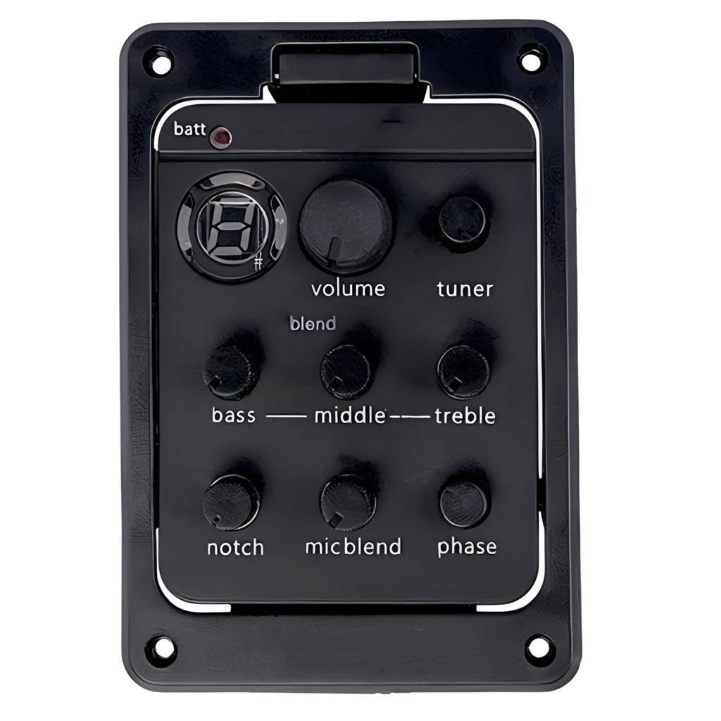 Yokua 301 Acoustic Guitar Preamp Pickup 4 Band Acoustic Guitar Pickup with Tuner