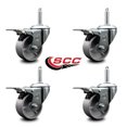 thumbnail image 2 of 4 Inch Semi Steel Swivel 5/8 Inch Threaded Stem Caster Set with Total Lock Brake, 2 of 2