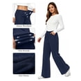 thumbnail image 5 of Sundazz Women's Stretchy Wide Leg Jeans Elastic Waist Knit Denim Pants with Seamed Front, 5 of 7