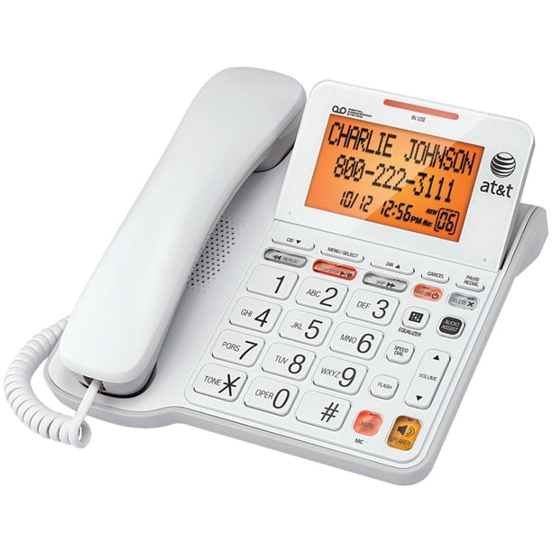 AT&T CL4940 Corded Standard Phone with Answering System and Backlit ...