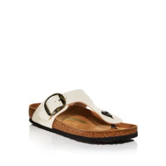 BIRKENSTOCK Womens Beige Comfort Gizeh Round Toe Buckle Thong Sandals Shoes 38