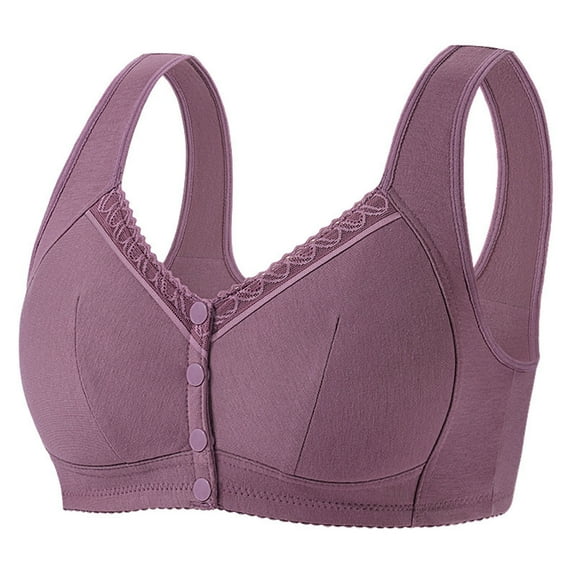 Homenesgenics Bras for Women Plus Size Sports Bra Woman's Comfortable Lace Breathable Bra Underwear No Wire Wireless Wirefree Purple S