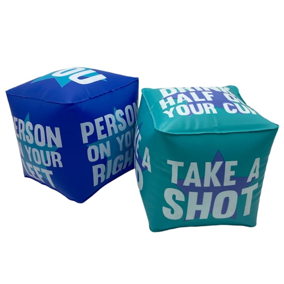 Giant Dice Drinking Game for Adults - Blow Up Dice PVC Inflatable and Reusable 2 Dice - 10" - Jumbo Dice for Indoor Outdoor Fun Games, Pool Parties