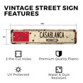 thumbnail image 2 of CASABLANCA MOROCCO Vintage Style Rustic Street Sign – (2 Pack) Moroccan Flag City Country Road Wall Gift Retro Decorative Wall Sign for Home, Bar, Garage, or Outdoor Use | 4" X 18", 2 of 5