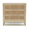 thumbnail image 4 of Rattan Cabinet with Drawers - Gold Metal Utility Storage Organizer - 30x14x29.5 Inch, 4 of 6