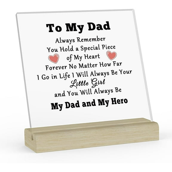 Father Acrylic Plaque Dad Gifts For Fathers Day To My Dad Desk Decor Birthday Sign Keepsake With Wood Stand Thank You Father Gifts From Daughter Son Wife Inspirational Best Dad Ever Gifts