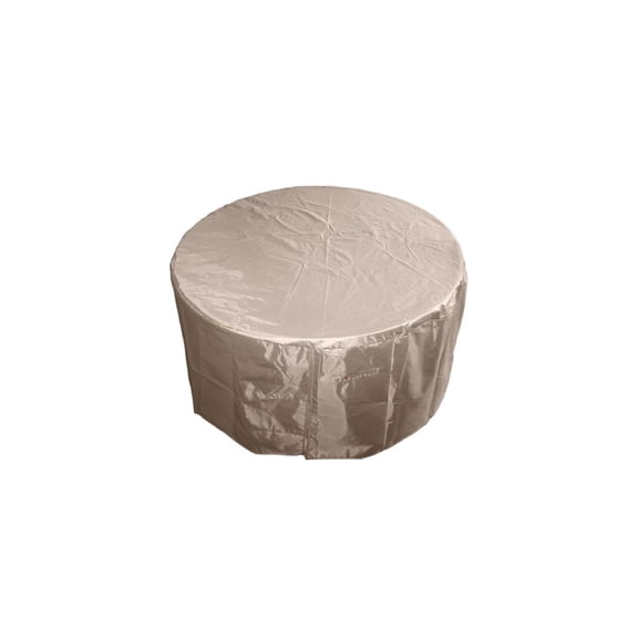 Round Fire Pit Cover 48" - Waterproof Patio Firepit Cover - Heavy Duty 210D Fabric - Tan Outdoor Protection