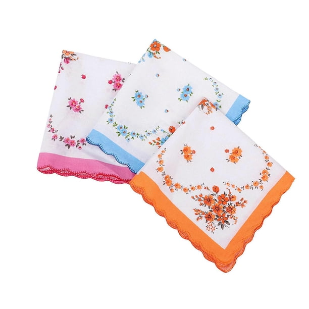 Sophisticated Lace Trimmed Handkerchief Pair Premium Combed Cotton Fabric Formal Ceremony Accessories Multicolor