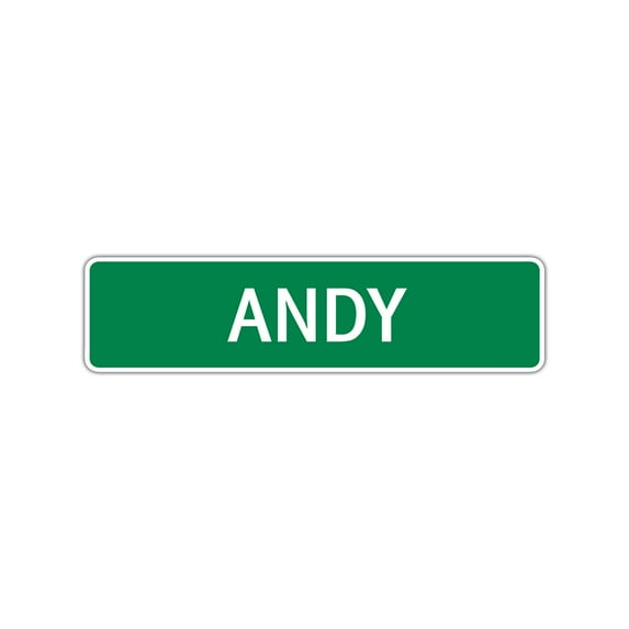 Andy Boys Children Name Letter Printed Label Indoor Outdoor Wall Plaque Decoration Aluminum Sign 4"x18"
