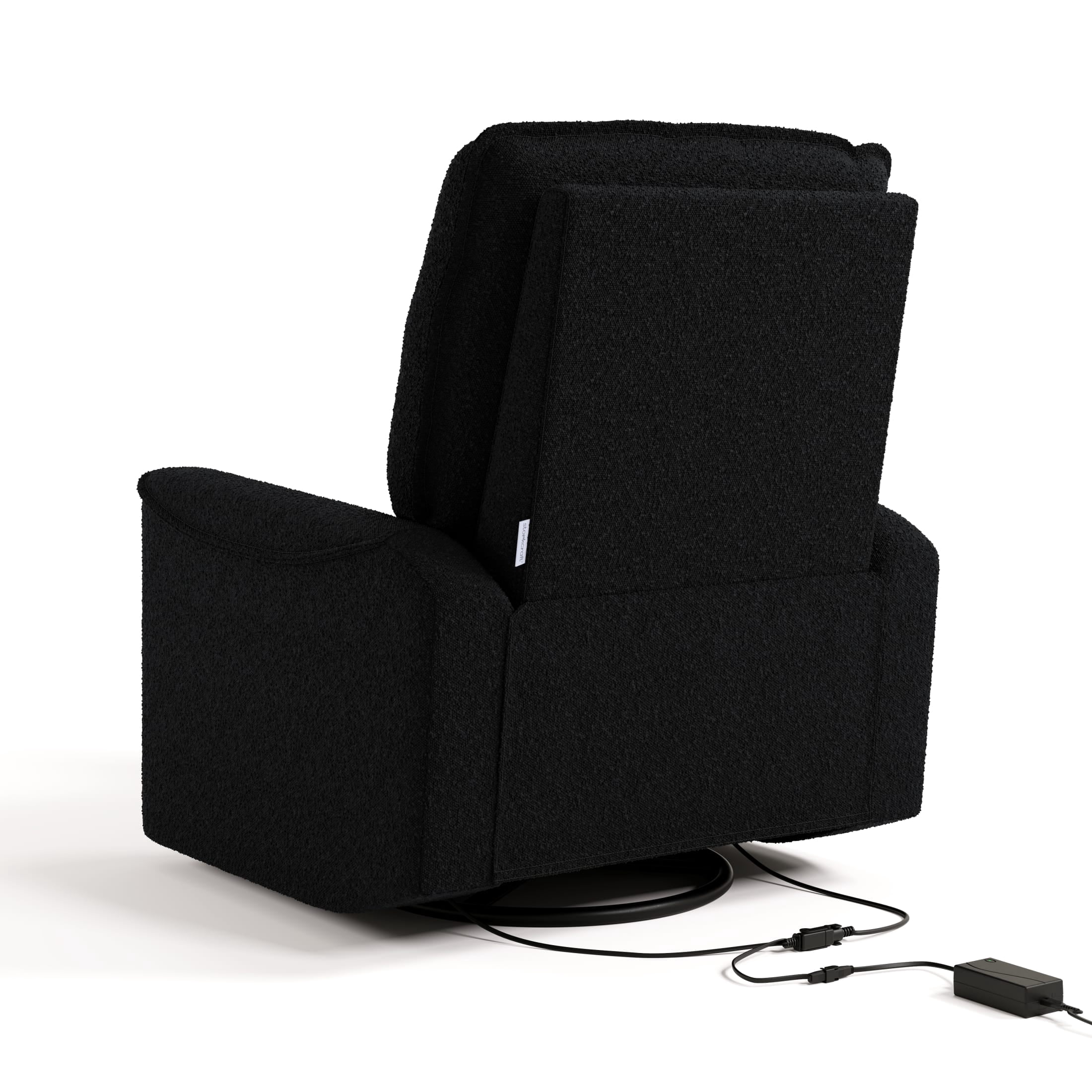 Storkcraft Santos Power Recliner - Black Boucle
