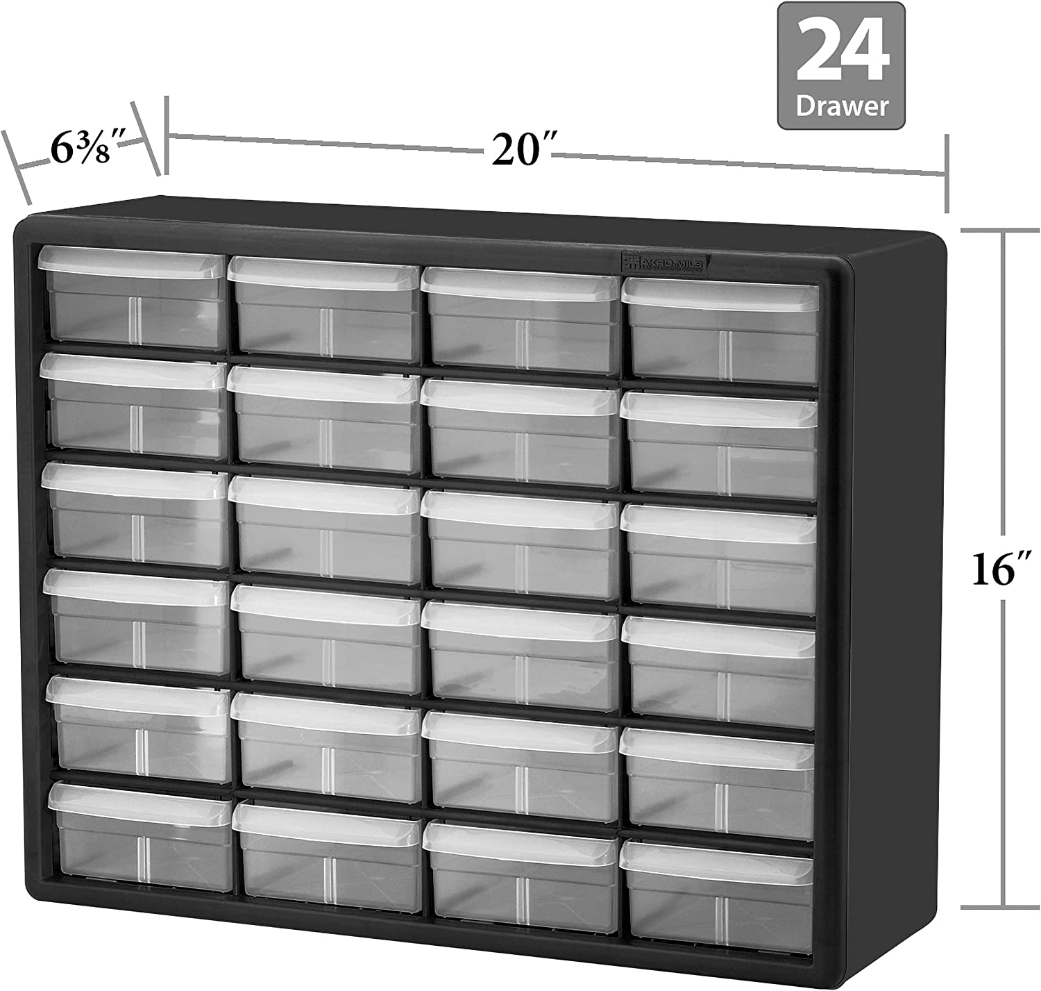 Akro-Mils 24 Drawer Plastic Storage Organizer with Drawers for Hardware,  Small Parts, Craft Supplies
