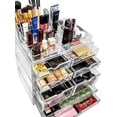 thumbnail image 3 of Sorbus Acrylic Makeup Organizer Set - Vanity Countertop Cosmetics and Jewelry Storage Case Display with 8 -Multiple Size- Easy Glide Drawers and 16 Slot Top Tray, 3 of 4