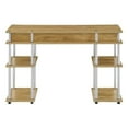 thumbnail image 4 of Pemberly Row No Tools Student Desk with Shelves in Light Oak Wood Finish, 4 of 7