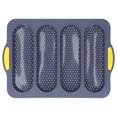 thumbnail image 1 of Uadme Plateau de Cuisson pour Baguette Moules de Cuisson pour Pain français antiadhésifs Moule à Pain Moule à Pain français Moule à Pain antiadhésif Moule à Pain en Silicone Plateau de Cuisson(Gris), 1 of 14