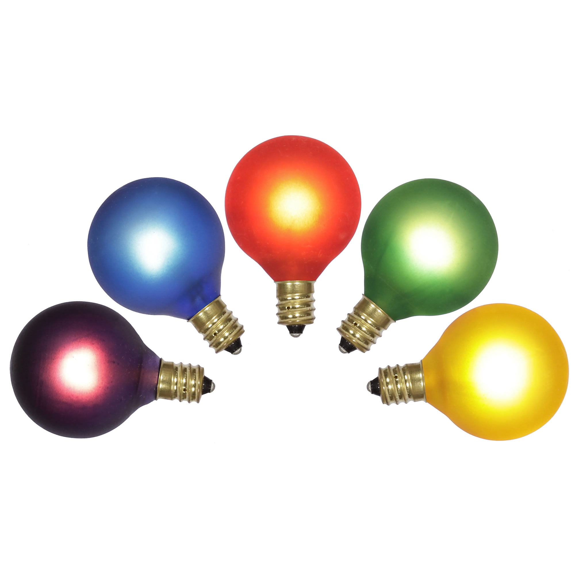 Vickerman Pack Of 10 Multi Satin G50 Globe Replacement Christmas Light S For C7 