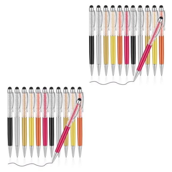 heritaly 12 Pcs Stylo à Bille Professionnel en Métal Facile pour Bureau et École Écriture Fluide Stylos à Bille 2 Ensembles