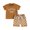 Brown, variant on Bagilaanoe 2pcs Toddler Baby Boy Shorts Set Short Sleeve Letter Print T Shirt Tops   Checkerboard Shorts 6M 12M 18M 24M 3T Kids Casual Summer Clothes