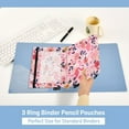 thumbnail image 5 of 2 Pack Pencil Bag 9.84x6.1 Inch 3-Ring Page Turning Folder Zipper Pencil Case Pencil Bag Page Turning File BagPink Flamingos, 5 of 6