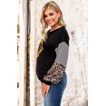 thumbnail image 2 of ABPHQTO Top de mujer de manga larga con estampado de girasoles y leopardo a rayas, 2 of 5