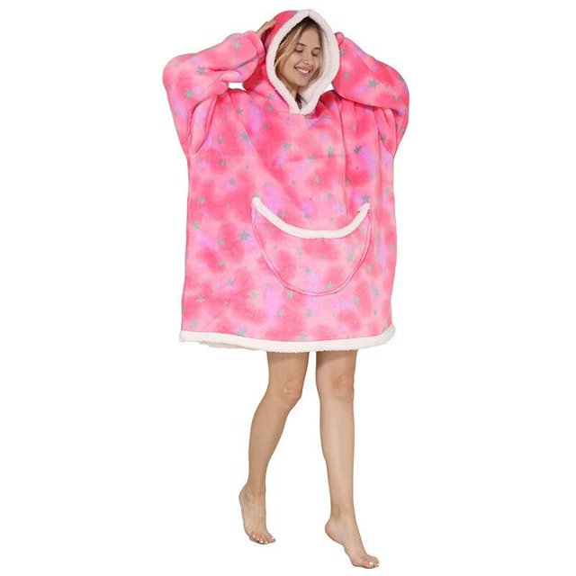 Lazy TV Manta con capucha Sherpa Fleece manta usable de gran tamaño, Sudadera con capucha gruesa cálida para mujeres, hombres y adolescentes