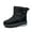 Black Style A, variant on Woobling Men Short Bootie Round Toe Snow Boots Plush Lining Ankle Boot Comfort Winter Shoes Cold Weather Lightweight Warm Black 8