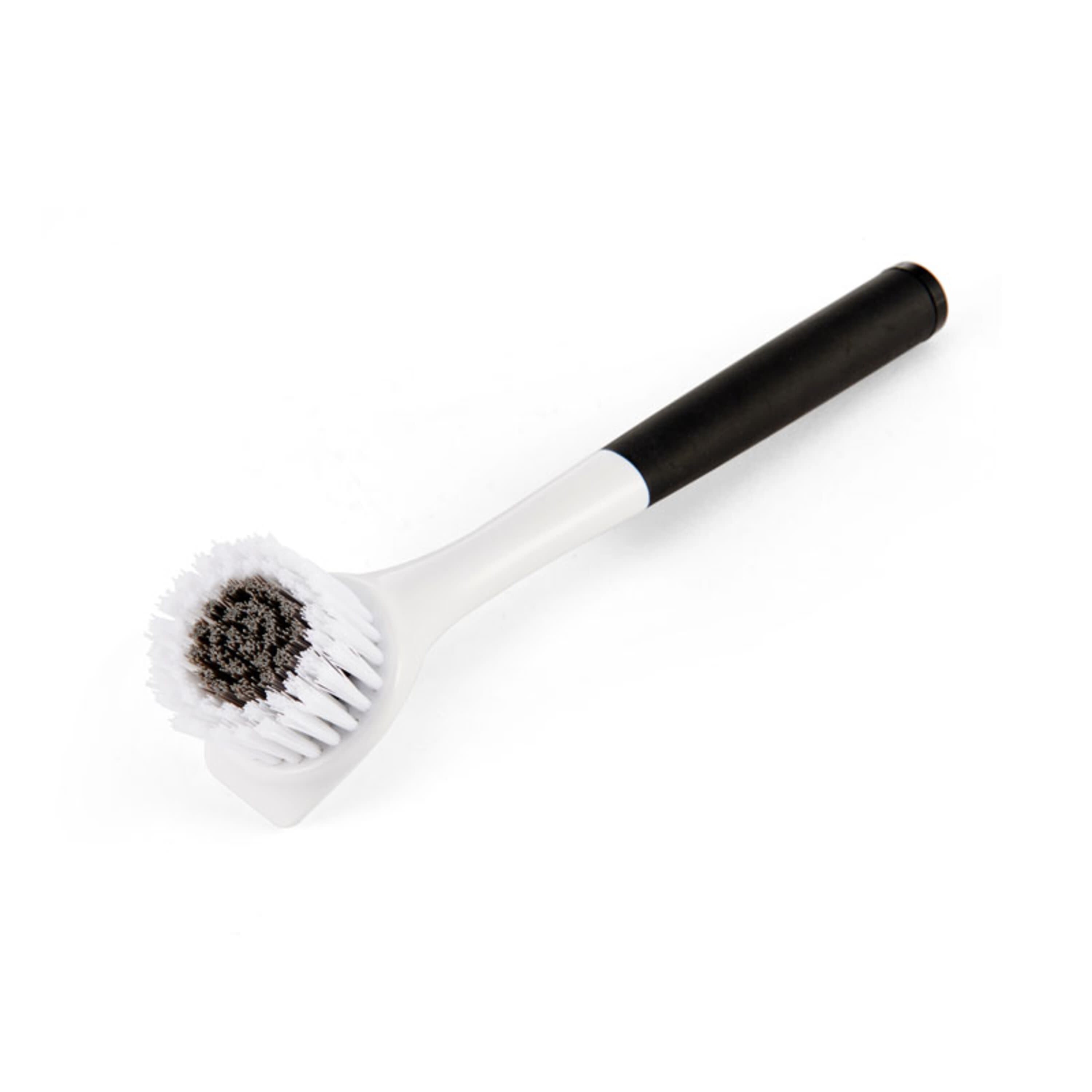 (6 pack) KitchenAid Angled Round Dish Brush with Built in Scraper, Black