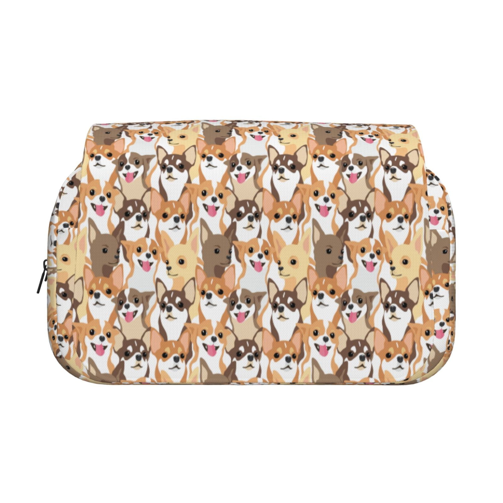 Rateoe Cute Puppy Pattern Double Clamshell Pen Case, Storage Organizer with Two Zipper Compartments– Holds Up to 50 Pencils & Pens