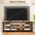 thumbnail image 5 of Giantex Nightcore Corner TV Stand, Entertainment Center for 65" TV, Console Table w/Metal Frame & AC Outlets, Media Console, Brown, 5 of 6