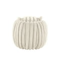 thumbnail image 6 of Weston Home Portola Plush Furry Channel Fabric Storage Ottoman, Ivory, 6 of 9