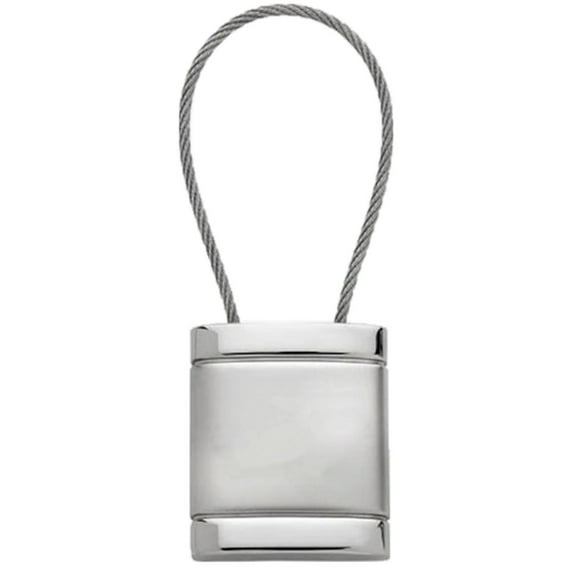 Plain Satin Chrome Cable Key Ring (Silver)