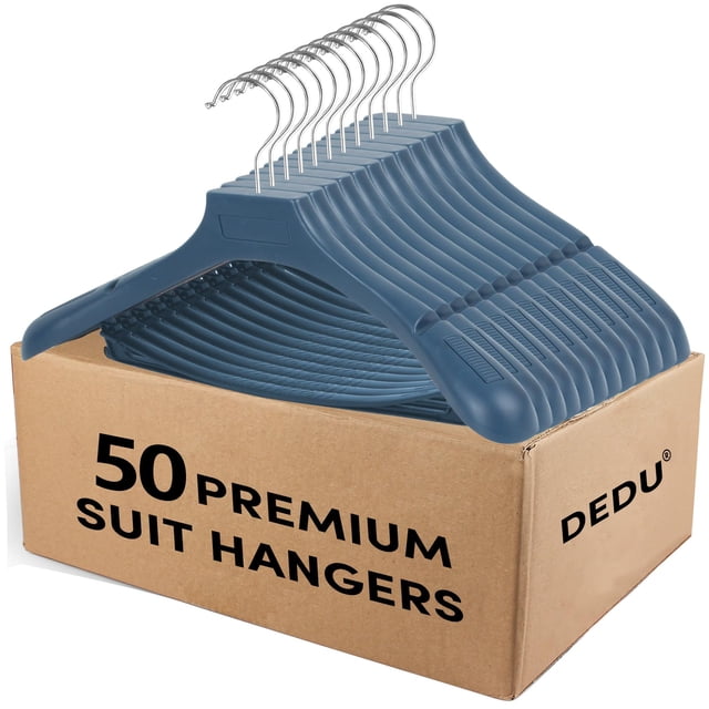Perchas para trajes DEDU, 50 unidades, color azul, extra anchas, 45 cm