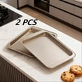 thumbnail image 3 of 2/3/4/8/18PCS Non-Stick Baking Pan Set, Heavy-Duty Commercial 1/2 Size Cookie Sheet Trays, Oven & Dishwasher Safe Golden Baking Trays, 3 of 11