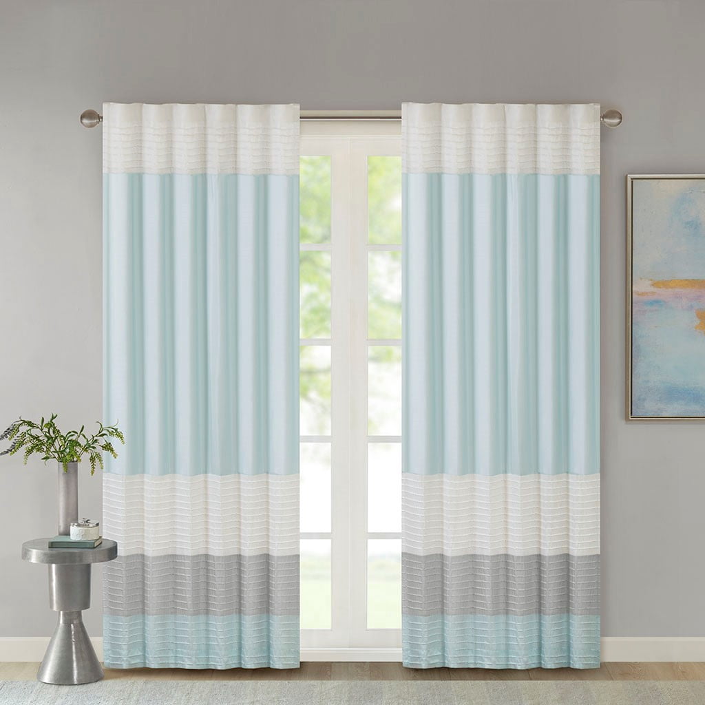 MAYEERTY 1 Pc Polyoni Pintuck Curtain Panel
