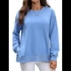 thumbnail image 3 of Sudadera Informal de Cuello Redondo para Mujer, Holgada, Suave y de Larga. Azul XXL, 3 of 10