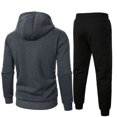 thumbnail image 5 of VBTAPA Sweatsuits for Men 2 Piece Hoodie Jogging Tracksuit Set Color Block Zip Up Hooded Jacket with Drawstring Jogger Pants Casual Athletic Outfits with Pockets Limited Time Deals Dark Gray XXL, 5 of 6