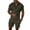 Dark Gray, variant on Mens Outfits Sets Male Two Piece Loose Fit Zipper Lapel Short Sleeve Blouse Drawstring Pocket Shorts Man's Clothes Suit Beige,XL