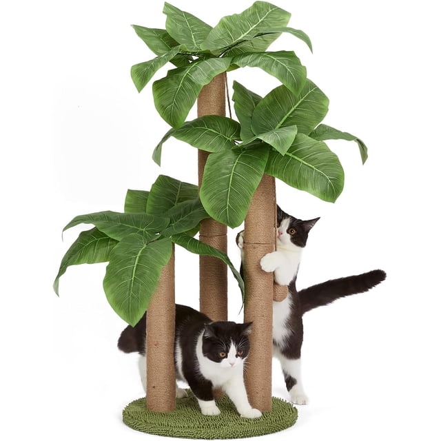 Cat Scratching Post Cat Scratcher Tree with Scratching Poles & Interactive Dangling Balls Cats Scratching Posts for Indoor Kitten & Adult Cats