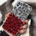 thumbnail image 2 of Case for iPhone 16 Pro Max,iPhone 16 Pro Max Case,3D Handmade Sparkle Stunning Stones Crystal Diamond Bling Glitter Girls Women Shockproof Phone Case for iPhone 16 Pro Max,6.9 inch 2024 (White/Red), 2 of 6