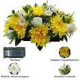 thumbnail image 6 of Memorial Artificial Flower Spray - Outdoor Grave Decor with Mixed Rose Chrysanthemum & Wildflower for Grave, Outdoor Gravesite Tribute Veterans Memorial Day Decorations, Champagne, 6 of 9