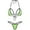 Green, variant on Womens Sheer Mesh Bikini Set For Girlfriend Gift Cheeky Swimsuit Black Free Size