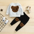 thumbnail image 3 of Autumn 2Pcs Baby Boys Tracksuit Clothes Sets Outfits Cartoon Bear Long Sleeves Sweatshirt Elastic Waist Pants 1-5Y, 3 of 7