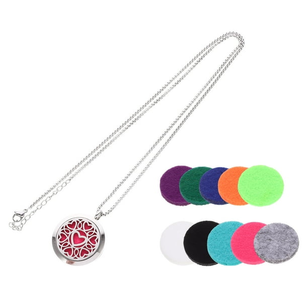 1 Juego de collar de Aroma, collar difusor de aceites esenciales, collar Vintage para mujer con almohadillas de repuesto