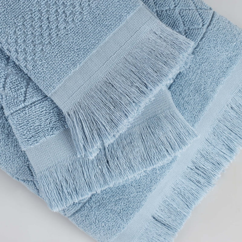 Superior Rolla Cotton Geometric Soft Bath Sheet Set of 2, Blue