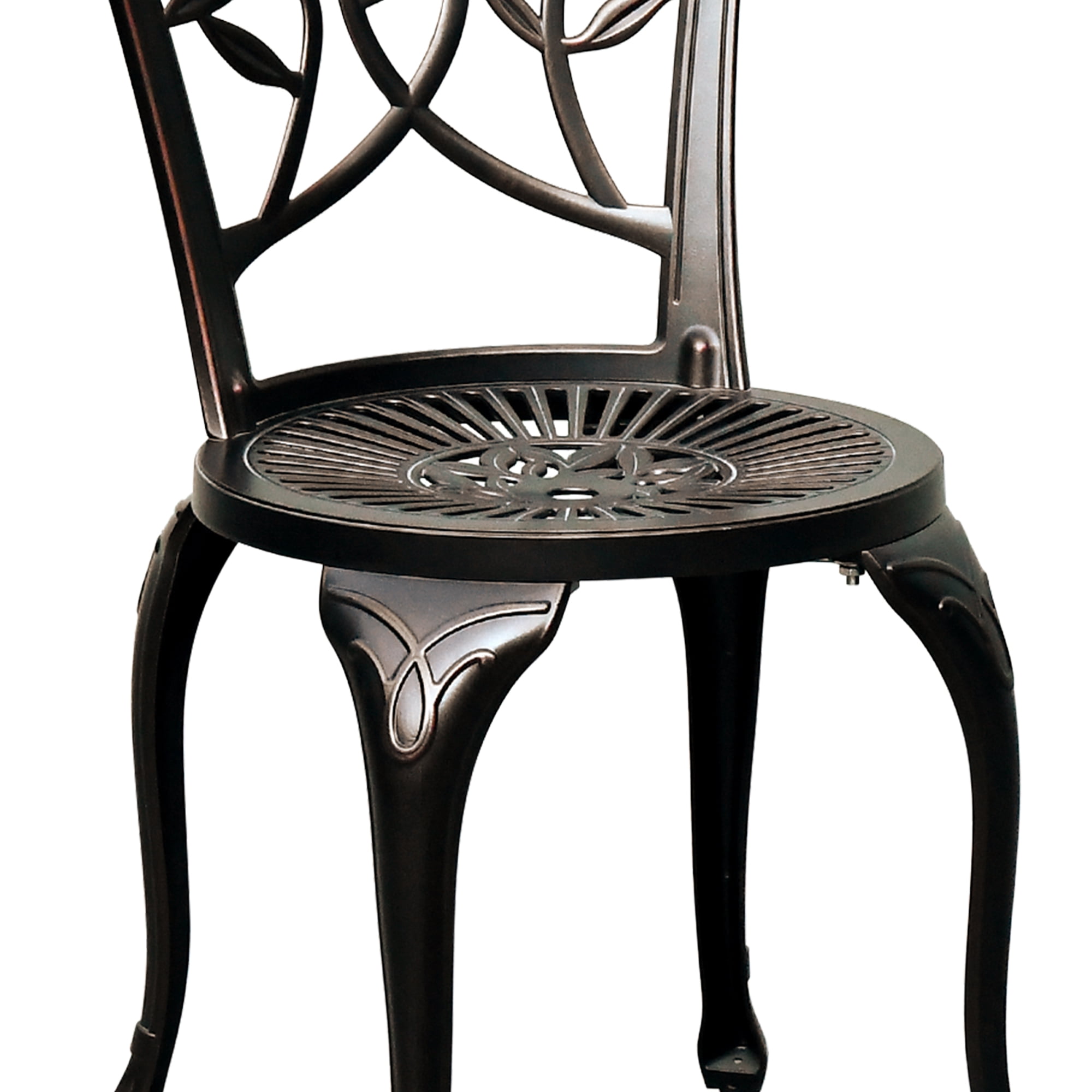Uforic 5 Piece Outdoor Patio Furniture Patio Dining Sets, Cast Aluminum Patio Bistro Set of 4 Chairs, 30.7 Inches Round Table with Umbrella Hole