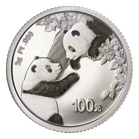 China 2023 100 Yuan 3 Gram Platinum Panda Proof Coin (Box and COA)