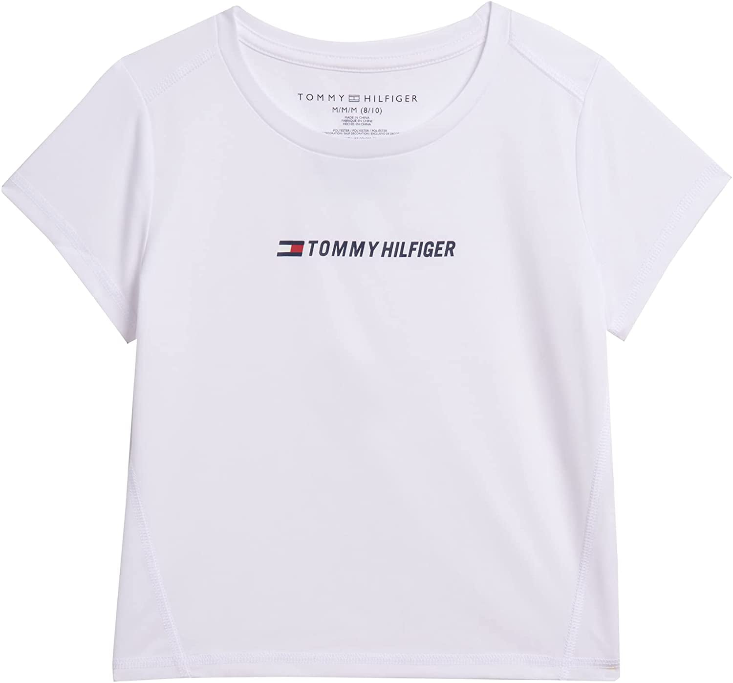Lightweight & Stretchy Crew Neckline Tommy Hilfiger Girls' Sport Short Sleeve T-Shirt 